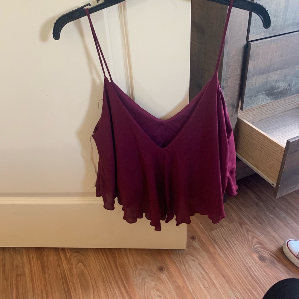 Red wine colored crop top